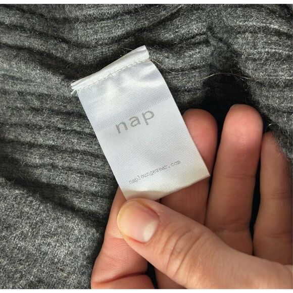 Nap Loungewear Cashmere Knit Ribbed Pants Flare Size L Gray Pull On - Picture 9 of 9